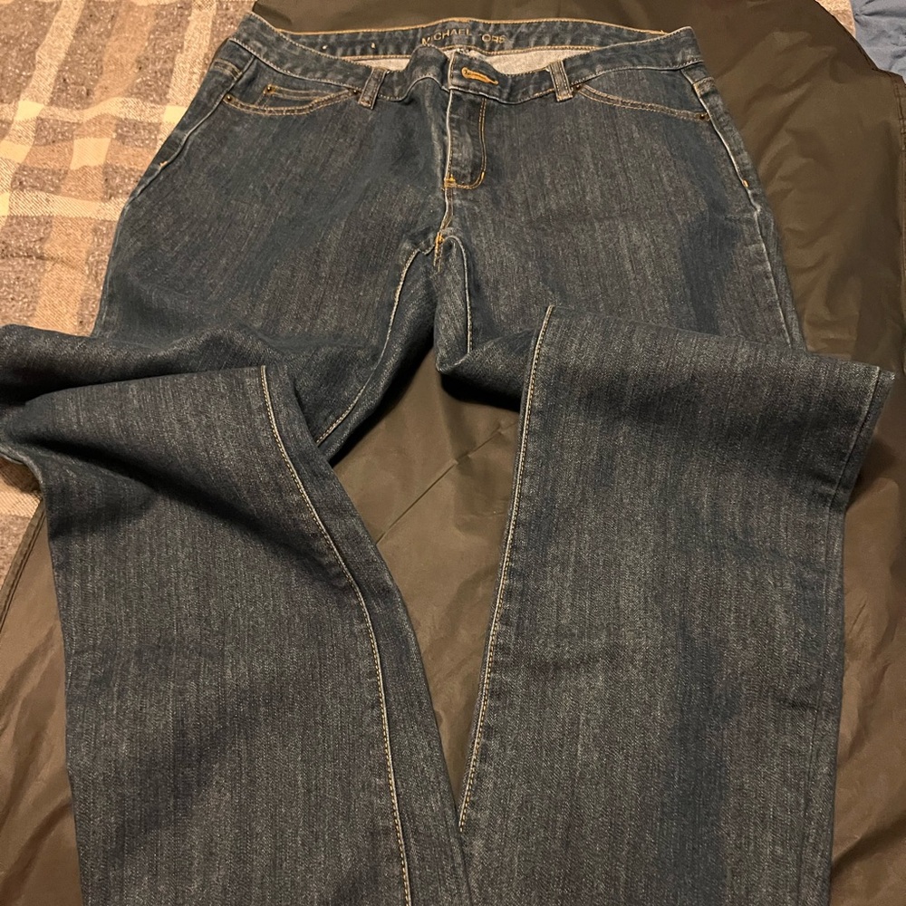 Michael Kors Women's Straight Leg Jeans - Dark Blue